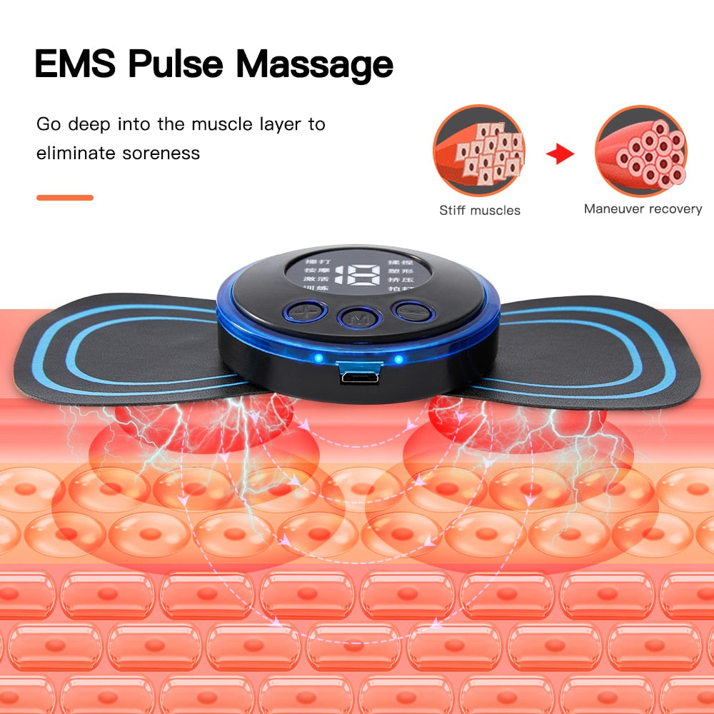 Massageador de pescoço recarregável elétrico para massagem no pescoço EMS remendo de massagem para vértebra cervical para alívio da dor muscular